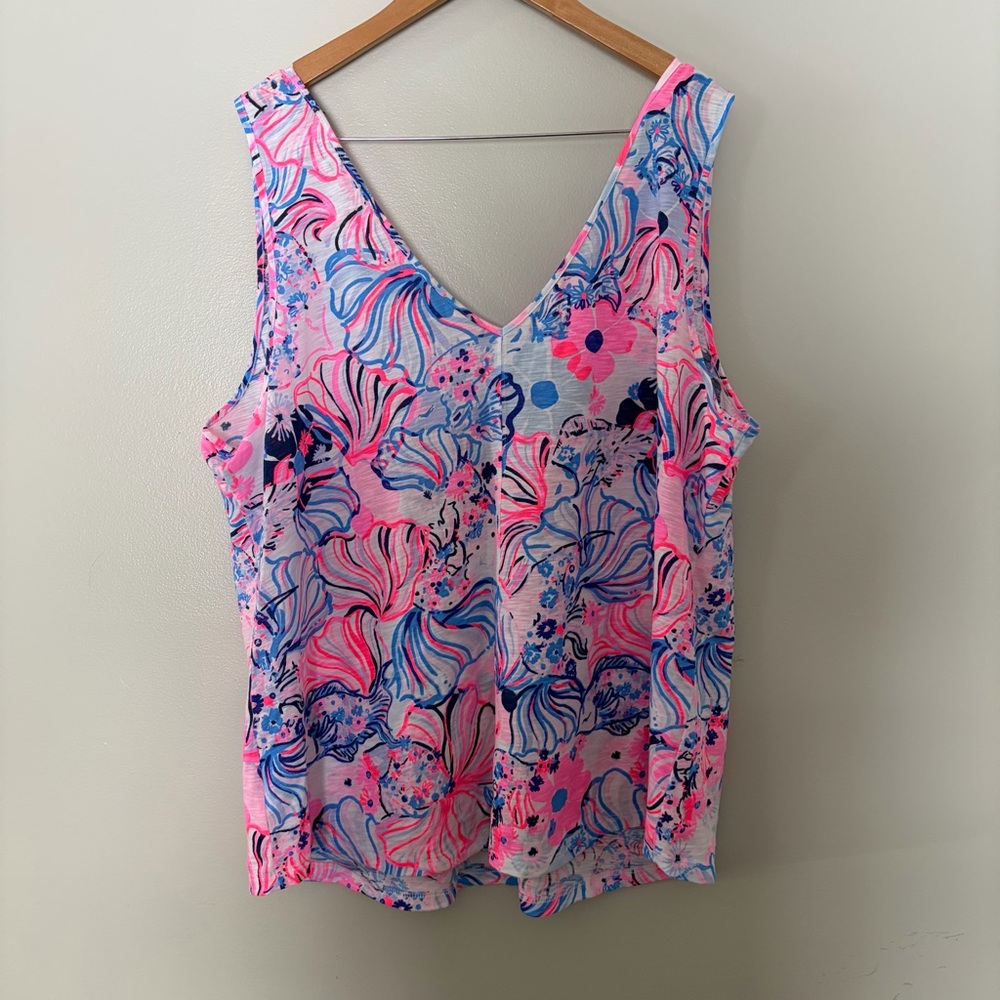 Lilly Pulitzer Gigi Tank Prosecco Pink Make a Splash XXL - Picture 4 of 8
